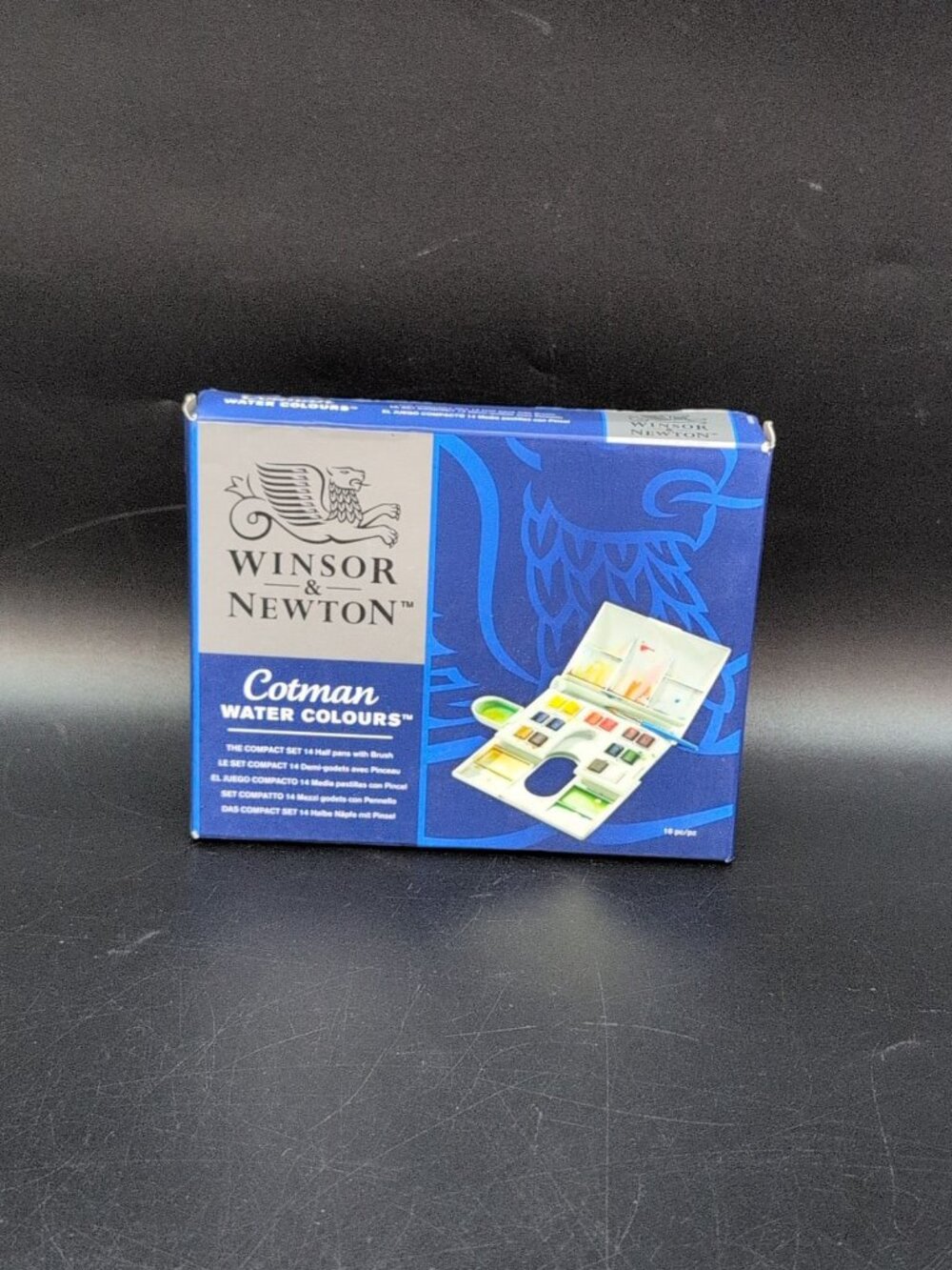 Winsor & Newton Cotman Watercolor Paint Set 14 Half Pans With Brush